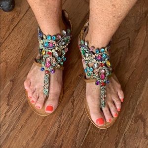 Yellow Box P Araminta Multi Colored Jewel Sandals